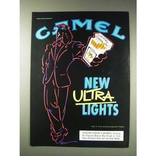 1991 Camel Ultra Lights Cigarettes Ad - Joe Camel