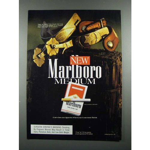 1991 Marlboro Medium Cigarette Ad - Spurs