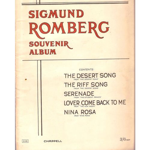 Sigmund Romburg Souvenir Album circa 1930 Desert Song etc see my other listings