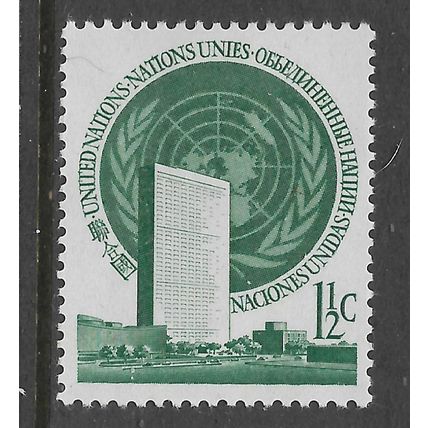 UNITED NATIONS 1951 1 1/2c GREEN UN HEADQUARTERS NEW YORK SG 2 M MINT#3