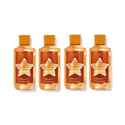 Bath & Body Works Christmas Cookies Aloe & Vitamin E Shower Gel 10 oz - Lot of 4