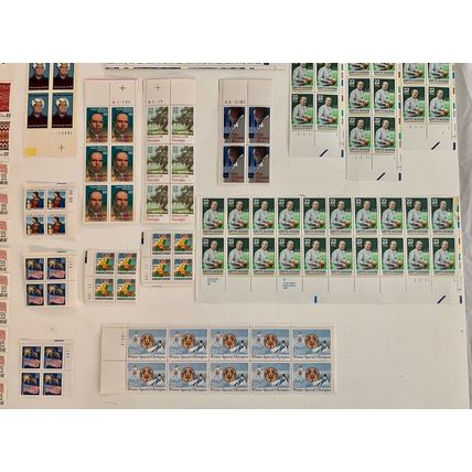 US 22c Stamp Lot Plate Blocks Strips MNHOG Celebrities Olympics Love Navajo Art