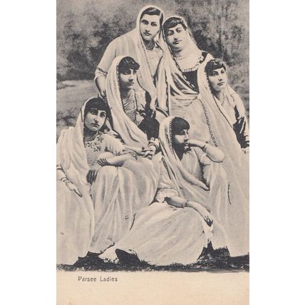 Indian Parsee Ladies Fashion Antique Postcard