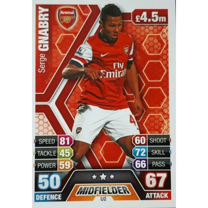 Topps Match Attax Extra 13/14 Serge Gnabry Rookie Card #U2 - 2013/14