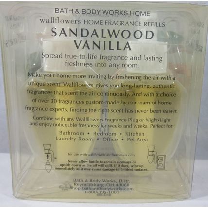 1bx/2 bulb Bath & Body Works Wallflower Diffuser Bulb Refill Sandalwood Vanilla