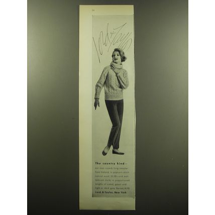 1959 Lord & Taylor Sweater Advertisement - The country kind