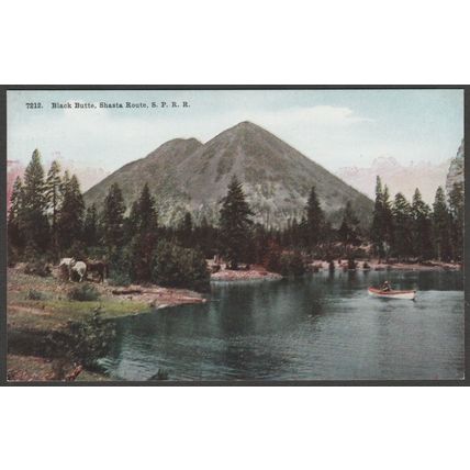 Black Butte, Shasta Route SPRR, California, c.1910 - Brown News Co Postcard