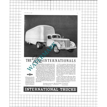 International Harvester Company International Trucks Advert - 1937