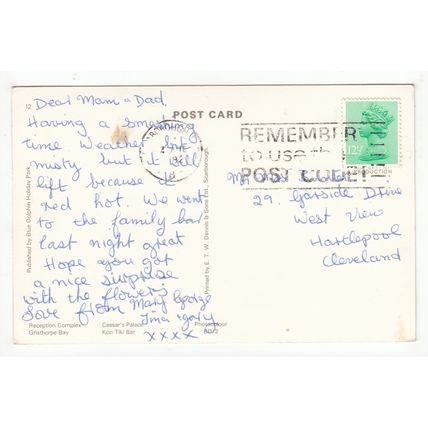Blue Dolphin Holiday Park Nr Filey Postcard 1982 Yorkshire BD2