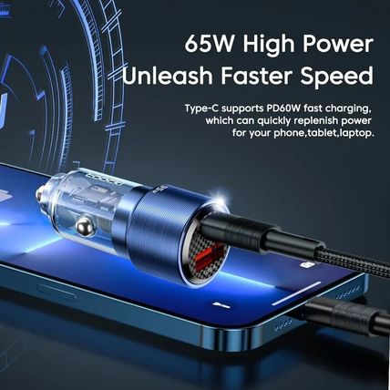 USB C Car Charger QC4.0 2 PD Port 100W Cable for Laptop Phone 90W 45W 12-24v 65W