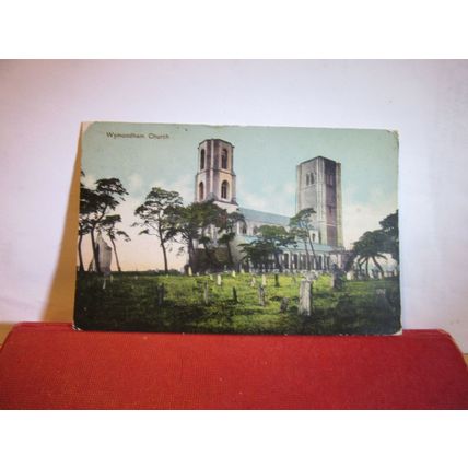 WYMONDHAM CHURCH, NORFOLK used antique postcard 1909 pm =