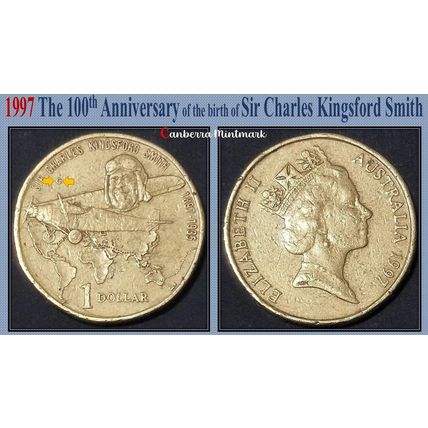 Australia 1997 $1 Sir Charles Kingsford Smith 'C' Mintmark - Good Circulated
