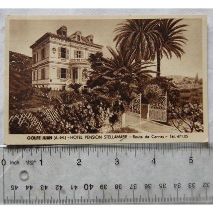 vintage postcard Golfe Juan, Hotel Pension Stellamare, France