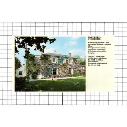 Winchester Hampshire House Sale Advert - 1991 Clipping