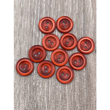 16mm Maroon Polyester Buttons 2 Hole Cardigans Knitting Replace Sewing