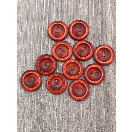 16mm Maroon Polyester Buttons 2 Hole Cardigans Knitting Replace Sewing