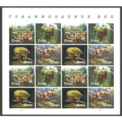 Tyrannosaurus Rex Full Sealed Pad of 100 Sheets (1600 Stamps) Scott 5413a