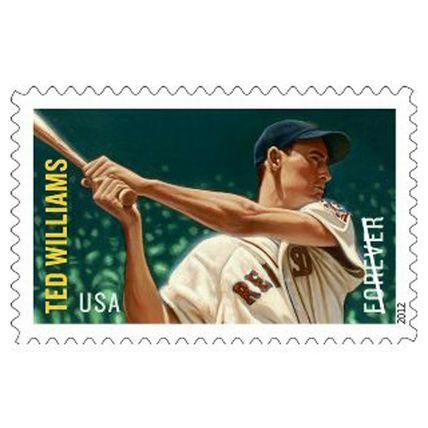 Ted Williams Red Sox Baseball Player Sheet of 20 Current Rate Stamps Scott 4694