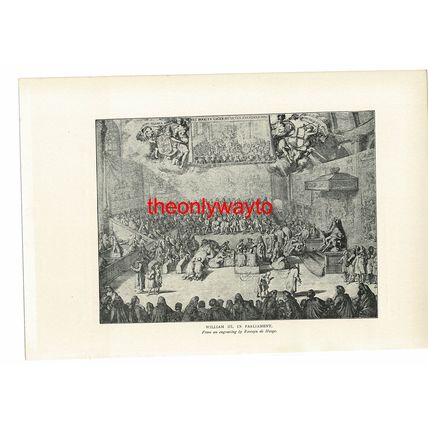 William III In Parliament, Book Illustration (Print), 1903