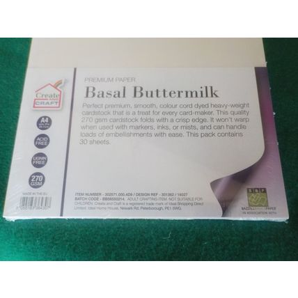Create & Craft Basal Buttermilk Premium Paper (270gsm) - NEW & SEALED