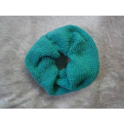 Hand knitted Green Scrunchie