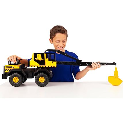 Tonka Steel Classics Mighty Crane - Made with Steel & Sturdy Plastic, Yellow Toy