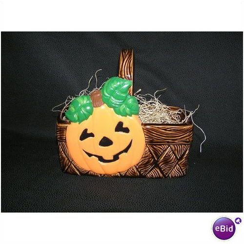 Ceramic Halloween Pumpkin Basket