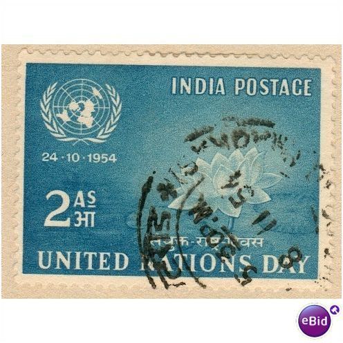 India 1954 - SG 352 - U.N. Emblem & Lotus Blossom 2a - used