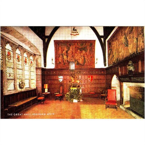 Colour Postcard - The Great Hall Ightham Mote, Kent