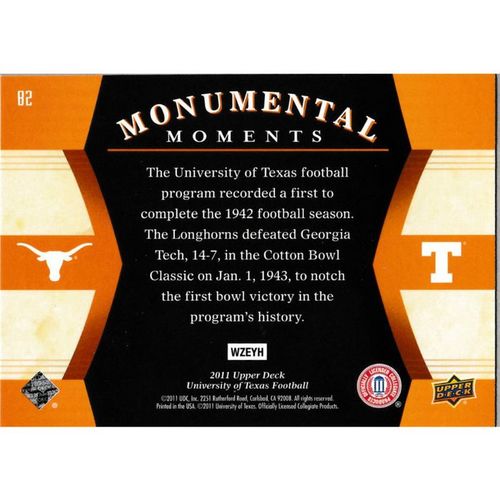 2011 UD University of Texas - #83 - 1964 Cotton Bowl Monumental Moments