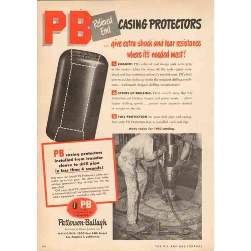 byron jackson company 1950 pb patterson-ballagh protectors vintage ad