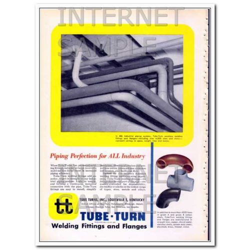 TUBE TURNS INC 1948 Piping perfection fittings flanges vintage ad