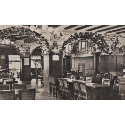 Rudesheimer Germany Rhein Schlob Pub Restaurant Vintage Real Photo Postcard