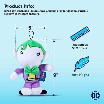 DC Comics for Pets-Joker Plush-Stuffed Dog Toy-5 x 9"-NEW-SEALED-FAST SHIPPING