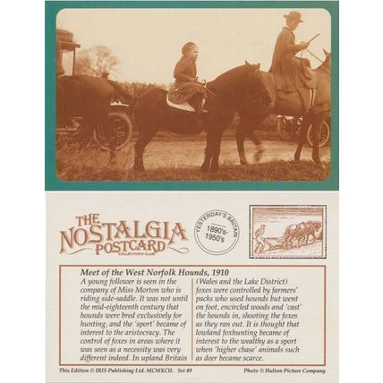Postcard Meet of West Norfolk Fox Hounds 1910 Horse Miss Morton - Nostalgia