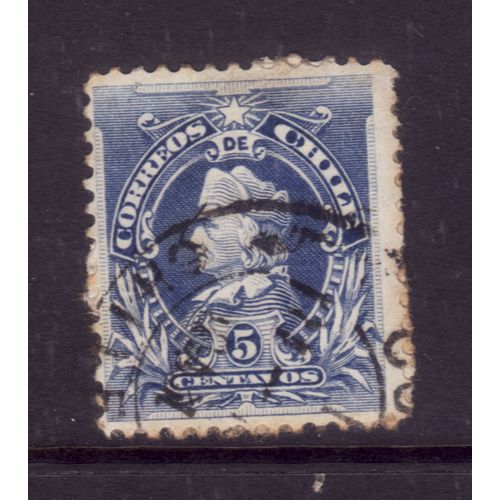 CHILE 1901 SG 89 5c BLUE FINE USED #4