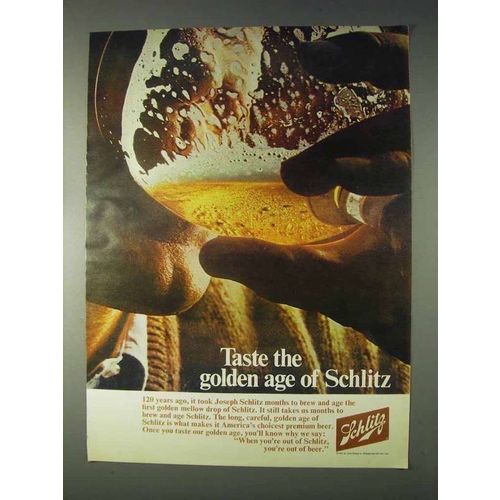 1969 Schlitz Beer Ad - Taste Golden Age
