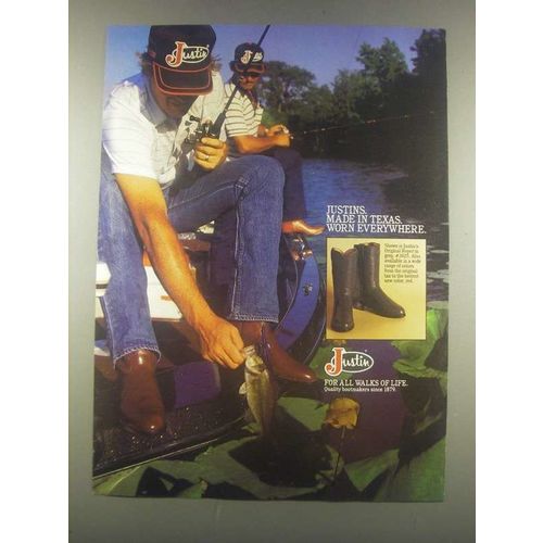 1985 Justin Roper #3025 Boots Ad - Made in Texas