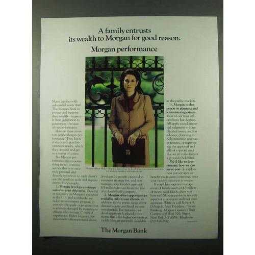 1987 The Morgan Bank Ad - A Family Entrusts Its Wealth
