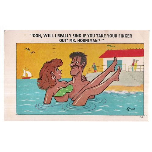 A SAPPHIRE CARD seaside humour by Quip unused postcard no 54