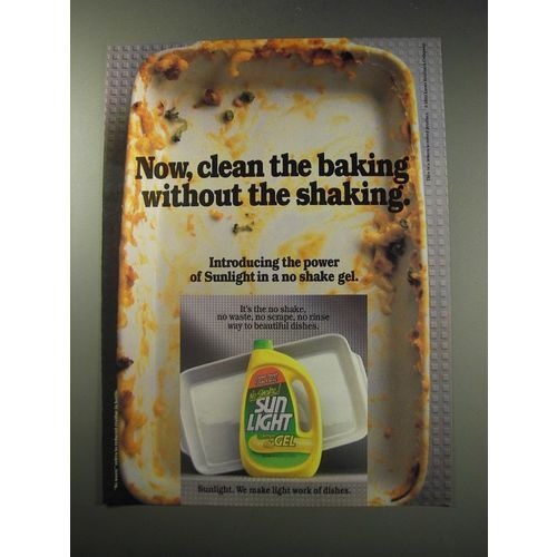 1991 Sunlight Gel Detergent Ad - Now, clean the baking without the shaking
