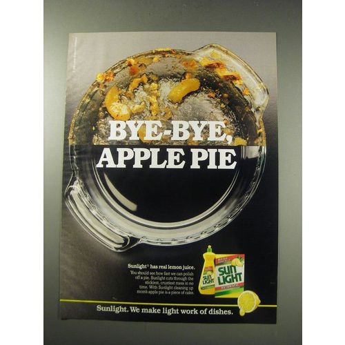 1991 Sunlight Detergent Ad - Bye-bye, apple pie