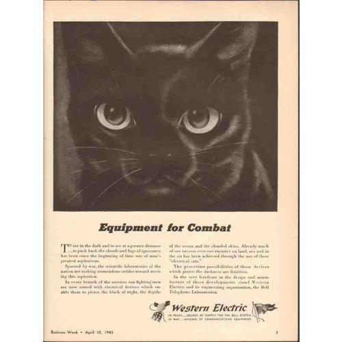 WESTERN ELECTRIC 1943 Equipment for Combat Bell Telephone vintage ad