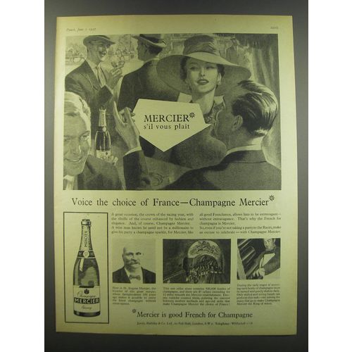 1957 Mercier Champagne Ad - Mercier s'il vous plait