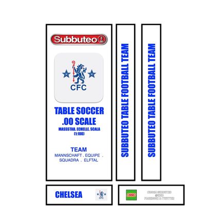 Tabletop Football Subbuteo Box Label Chelsea (ENG) 1983 away 3rd