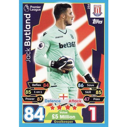Match Attax 2017/2018 254 Jack Butland Stoke City