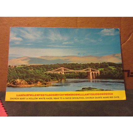 MENAI STRAITE, ANGELSEY, WALES used postcard 1970 stamp =
