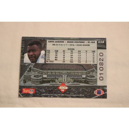 Keith Jackson 1994 Collector's Edge SILVER BOSS SQUAD NO. 116 0107820