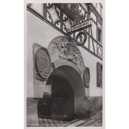 Rudesheim Eingang Zum Drusselhof Entrance Real Photo German Postcard
