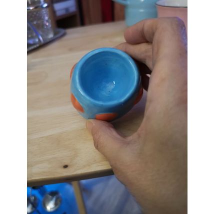 Cute Little Blue And Orange Egg Cup